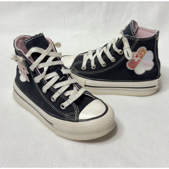 Converse Chuck Taylor All Star Leaf Patchwork Platform Sneakers Girl Sz 12 - Picture 1 of 14
